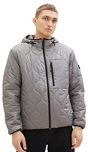 TOM TAILOR Denim Herren 1036187 Denim Quilted Steppjacke mit Kapuze (1er Pack)