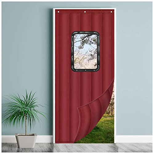 ATRNA Rideau de Porte Thermique Isolation, Oxford Porte D'écran Coupe-Vent d'hiver D'occultation pour Chambre Coucher Cuisine Entrée-D||1.2 * 2.1m