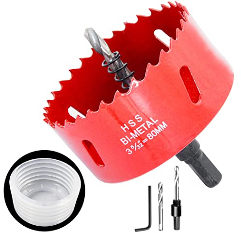 80mm Hole Saw and Hole Saw Accessories Dust Bowl 2PCS set,LAIWEI hole saw dust collector for all hole saws up to 125mm cutting diameter