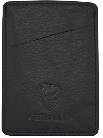 GERMANUS Kreditkartenetui Geldbörse Pocket Mini aus Leder, handlich für die Hosentasche, schwarz