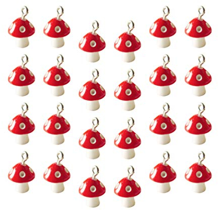 Beavorty Kinderanzug 30st Halskette Anhänger Schmuck Anhänger Charme Ohrringe Charme Herbst Dekoration Miniatur Landschaftsverzierung 3d Mushroom Charms Kind Gefälschter Kleiner