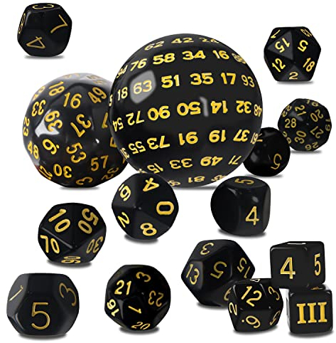 15PCS Dadi poliedrici, Set di cubi poliedrici, Dadi da gioco DND, per Dungeons and Dragons, D&D, Pathfinder, giochi da tavolo, ecc