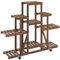 vidaXL Soporte de Flores con Ruedas Madera Maciza Abeto 110x25x101 cm