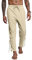 YAOBAOLE Mitteralterhose Herren Lang Wikinger Hose Herren Mittelalter Mitteralter mit Elastischer Taille und Taschen Khaki M