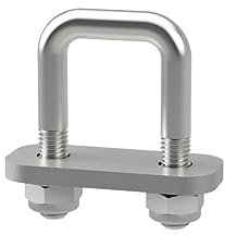 U-Bügelschraube M10 mit Klemmplatte und Stopmuttern Sliphilfe Trailer verzinkt M10, LW=31, LH=60 mm