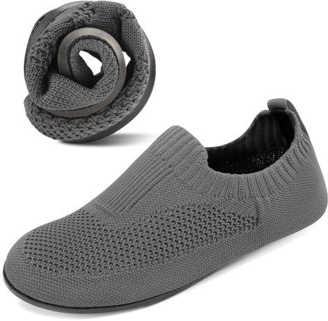 KOWAYI Chaussons Homme Antidérapantes Pantoufles Atmungsaktiv Confort d'intérieur Slippers Semelle en Caoutchouc Unisex Maison Chaussures