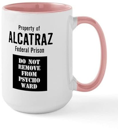 BAAROO Property of Alcatraz Große Tasse Keramik Kaffeetasse, Teetasse, 425 ml