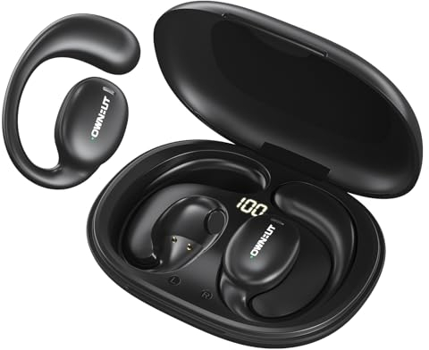 Ownhut Auriculares Oreja Abierta Bluetooth 5.3, Auriculares Inalámbricos con Indicador LED, Auriculares Deporte con Control Táctil, Auriculares de oído Abierto hasta 58 Horas para Entrenamientos