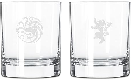 Juego de 2 vasos de whisky con grabado de Game of Thrones en caja de regalo