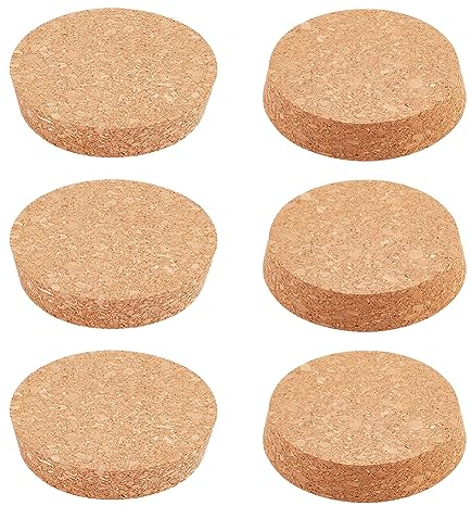 BENECREAT 6pcs Bouchons de Bouteille en Liège, Bouchons de Liège Coniques en Bois Durables, Bouchons de Liège pour Bouteille de Verre de Bière de Vin et Projet de Bricolage, 85x78x17mm