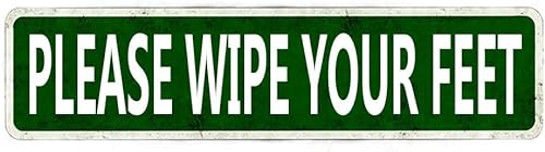 Please Wipe Your Feet Sign Warning Sign Please Wipe Your Feet Novelty Zone Sign Wall Decor For Farm Yard Front Door Indoor Outdoor Street Sign Rustic Road Sign 40x10 Cm