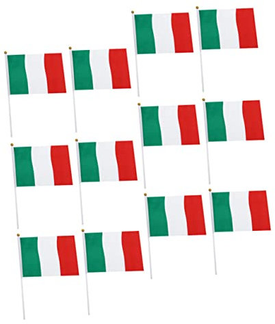 BESPORTBLE 100set Bandiere Italiane Maneggevoli Bandiera Italiana Per Eventi Sportivi e Festività Resistente e Leggera