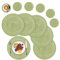 SHACOS Juego de 6 38cm Manteles Individuales con 6 Posavasos Redondos de Algodón Verde, Salvamanteles Individuales Lavables, Resistentes al Calor, Antimanchas para Mesa de Comedor