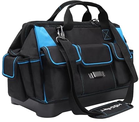HÖGERT TECHNIK - Werkzeugtasche, Professionelle Multifunktions Wasserdichte Werkzeugtaschen, Tool Bag aus 600D-Polyester, Werkzeug Tasche mit 13 Außentaschen und 14 Innentaschen (41x23.5x31cm)