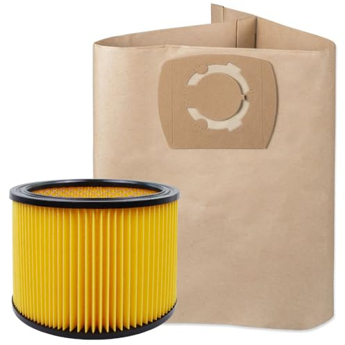 PRIMEBAG 5 Staubsaugerbeutel Filterpatrone kompatibel mit WorkZone WZ-NTS 30 A - Bestleistung beim Saugen