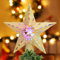 Quntis Christmas Tree Topper Star with 3D Stereoscopic Rotating Projector and Dazzling Lights for Christmas Tree Decoration Light Tree Topper Xmas Tree Topper Gift -Gold