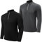 MK MATT KEELY 2 Pack Men's Long Sleeve T Shirt 1/4 Zip Breathable Gym Tops Quick Dry Running Clothes for Outdoor Sports,M,Black/Grey