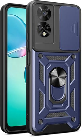 YSONCHAN Custodia per TCL 50 SE 4G, Cover Protettiva con Obiettivo Case Antiurto, con Anello Magnetico e Supporto, Custodia Bumper Robusta. Blu