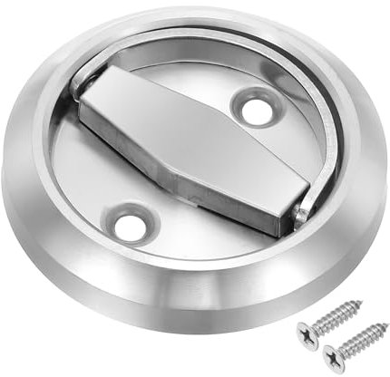 PATIKIL Maniglia da Incasso Rotonda Acciaio Inox 304, Maniglia a Filo Nascosta per Armadio, con Viti per Porta, Cassetto, Guardaroba, Argento