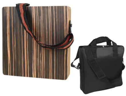 VENEKA Tragbares Cajon-Box-Trommel-Set mit Reisetasche, Hölzerne Cajon-Trommel für Erwachsene für Anfänger, Percussion-Box-Trommel Aus Schwarzem Ebenholz