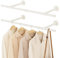 YheenLf Kleiderstange Wandmontage, 2er Set, 90cm Garderobenstange Industrial, Platzsparenders Kleiderstangen, Küchenregal wand, Enfache Montage, Wandhalterung Kleidung, Beige