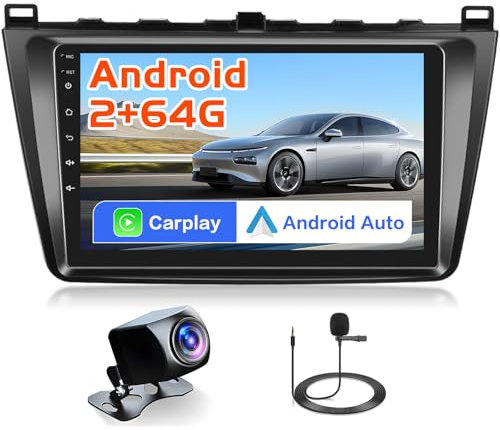 Inefala 2G/64G für Mazda 6 2008-2012 Autoradio Android 15 mit Wireless Carplay & Android Auto, 9 Android GPS mit FM RDS WiFi BT USB SWC MIC+Rückfahrkamera