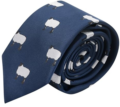 King & Priory Marineblaue bestickte Schafkrawatte, blau, Einheitsgröße