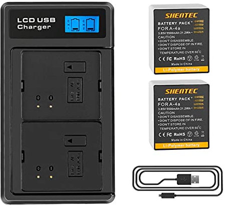 2Pcs Shentec 7.4V 2600mAh Li-ION NP-FV70 Batterie + Chargeur pour Sony Sony NP-FV70/NP-FV70A/DCR-SR88/SR15/SX21/SX44/SX45/SX63/SX65/SX83/SX85,FDR-AX100,HDR-CX150/CX155/CX160/CX190