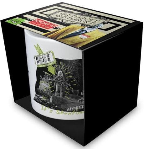 Pyramid International Beetlejuice (It's Showtime) weiße Tasse, 325 ml – klassisches Sammlerstück für echte Beetlejuice-Fans, die ihre Fandom zeigen möchten