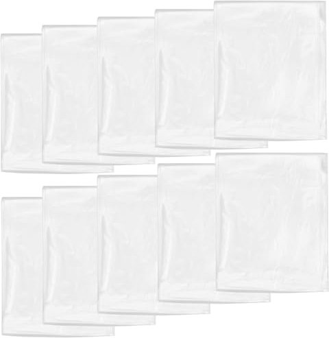 Hikrxya 10 Pack 3 x 4m Large Dust Sheets for Decorating - Polythene Sheeting Plastic Clear Sheet for Furniture Floor Protection - Dust Sheet Set for Painting Covering Insulation Building Protection