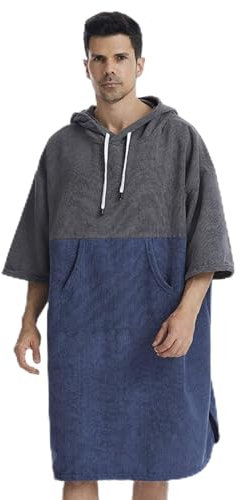 ZAICOLER Handtuch-Bademantel, Neoprenanzug-Wickelhandtuch, Surf-Poncho, Wickelhandtuch, Surf-Poncho, Erwachsenen-Kapuzenhandtuch, Erwachsenen-Kapuzenhandtuch für die Verwendung Im