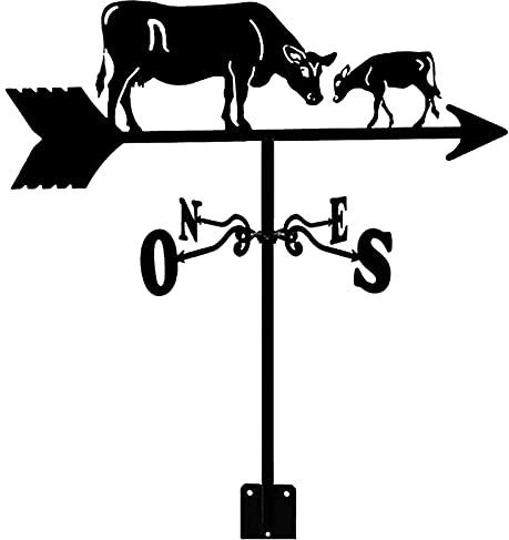 Ruiseawing Wetterfahnen Windfahne Windrichtungsanzeiger Wetterhahn Edelstahl mit Anti, Kuh