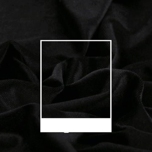 AMateschitz Samtstoff Meterware Doppelseitige Samt Stoff Plüsch Pannesamt Dekostoff Weich Elegant Baumwollsamt, Einfarbig in 24 Farben, für DIY Nähen Vorhänge Bühne Kostüm Dolls Schwarz 1M*1.6M