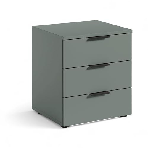 LINZ Nachttisch in Salbei - Moderner Nachtschrank mit Schubladen für Ihr Schlafzimmer - 45 x 50 x 40 cm (B/H/T)