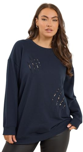 Yours Curve Blue Leopard Slash Sweatshirt - Women's - Plus Size Curve