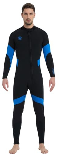 Lemorecn Neoprenanzüge für Männer und Frauen, 2 mm Ultra-Stretch Neopren-Neoprenanzüge für Männer und Frauen, Frontreißverschluss, Ganzkörper-Tauchanzug für Wassersport