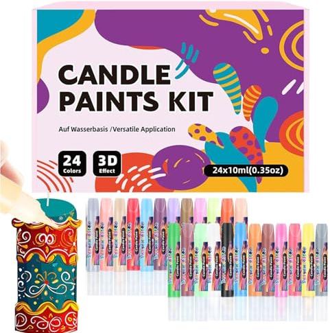 colorata – 10 ml | gesso per candele | pennarello acrilico con punta fine di alta qualità per lavori fai da te, decorazioni per candele, pittura su tela, scrapbooking, progetti artistici