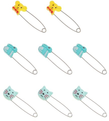 HEALLILY Safety Buckle Cartoon Pin 10pcs ABS Material Rust Resistant Diaper Clips for Babies and Mothers Suitable for Clothes and Socks