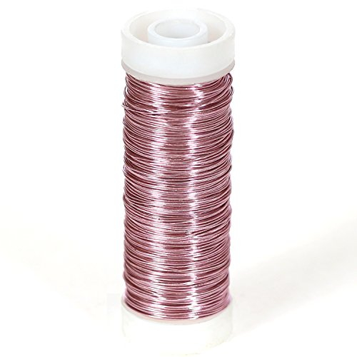 Bütic Draht - Bindedraht - Wickeldraht - Basteldraht 0,50mm Ø - 50m, Farbe:Rose´