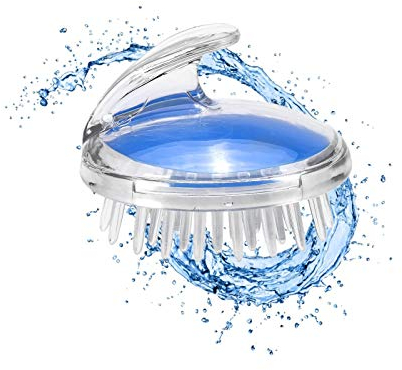 Massaggiatore Cuoio Capelluto Bagnato e Secco, Spazzola per Capelli in Silicone Shampoo Brush, Assistenza sanitaria Spazzola della Doccia del Bagno Pulizia profonda e Esfoliazione Delicata (Blu)