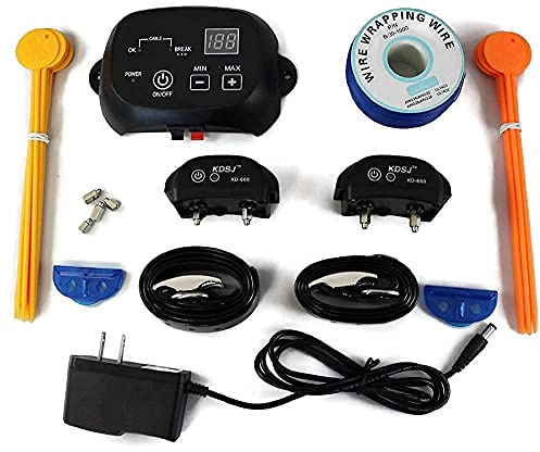 Patpet Cloture Electrique pour 2 Chiens Collier Anti Fugue Etanche Rechargeable