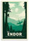 HUAIREN Endor – Star Wars Minimalistisches Anime-Retro-Reise-Poster Druck auf Leinwand, Wandkunst für Raumdekoration, Familienschlafzimmer, Badezimmer, ästhetisches Poster, 50 x 75 cm