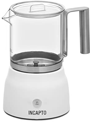 Incapto Coffee - Espumador de Leche Automático | Color Blanco | Capacidad de 100-150 ml | Capuccinador | Vaporizador de Leche y Bebidas Vegetales | En frío y en Caliente