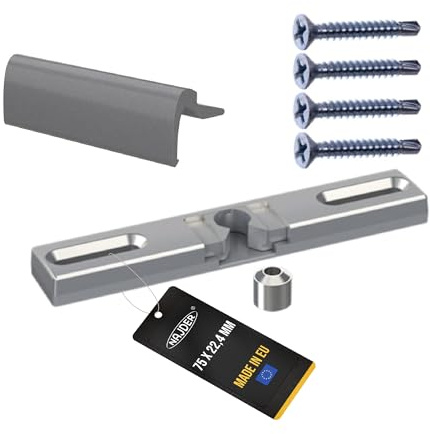 NAJDER Fenster-Balkongriff mit beweglichem Riegel, Korrosionsbeständig, Eloxiert, mit Aluminium, mit Befestigungsschrauben, Set, Premium Qualität, (Farbe: Titan)