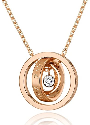 Philip Jones Rose Gold Plated Always My Mother Quote Necklace Created with Zircondia® Crystals