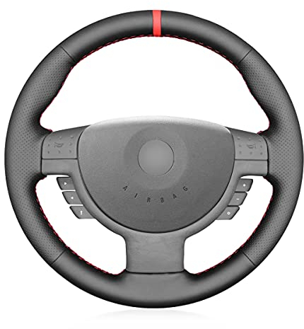 MEWANT Lenkradbezug aus Mikrofaser-Leder, für Opel Corsa C Combo C Vauxhall Corsa C Holden Barina Tigra, Schwarz