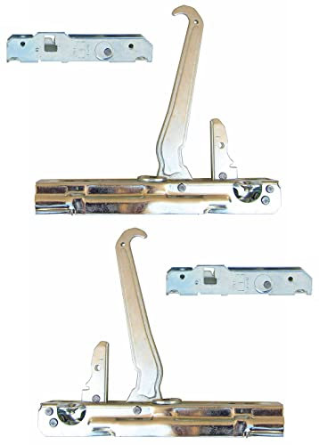 Electrolux Rex Zanussi Aeg Bosh - Kit 2 cerniere destra e sinistra 165 x 32 mm. complete di 2 portarulli per porta forno con doppio vetro - KCF6797