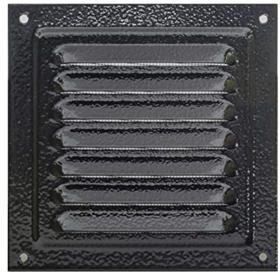 Griglia di ventilazione in metallo (12,5 x 12,5 cm, colore nero)