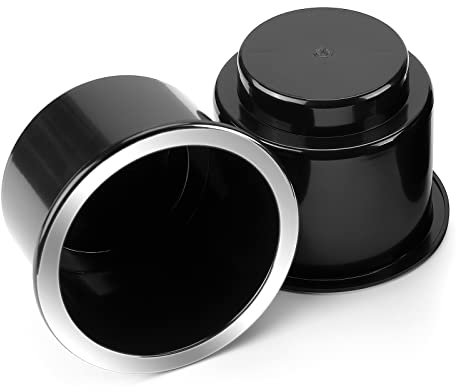 JoyTutus Lot de 2 inserts de porte-gobelet pour camping-car, bateau, voiture, chariot de golf, chromé élégant, grand porte-gobelet universel en plastique, porte-gobelet pour table ponton et canapé