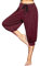 Terecey Pantaloni Donna Estivi Leggeri 3/4 - Yoga Con Tasche, Eleganti Vita Alta, Sportivi Cotone per Jogging, Danza, Pilates - Rosso M